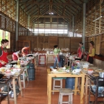 Die Küche des Thai-Kochkurses in Chiang Mai. 